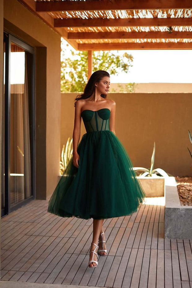 Emerald Green Strapless Dress